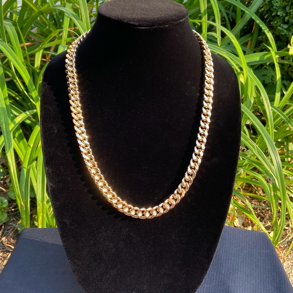 Gold chain 14k stamped Cuban 24in 10mm Box Style